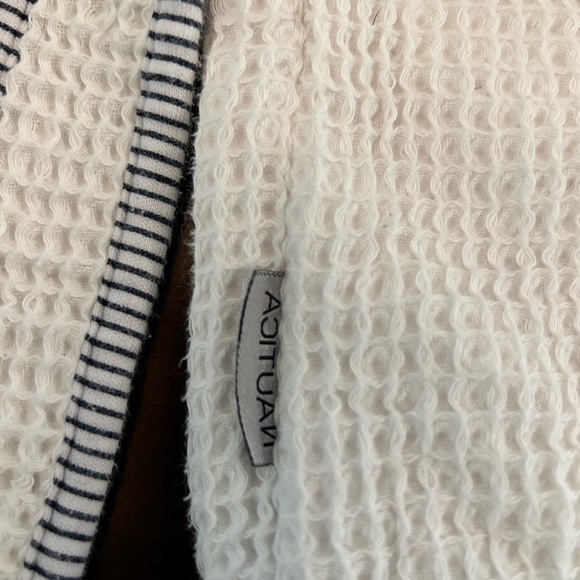 Nautica Baby's Infant White Hooded Robe Sailboat Accented on Front; 0-9mo - Picture 7 of 8